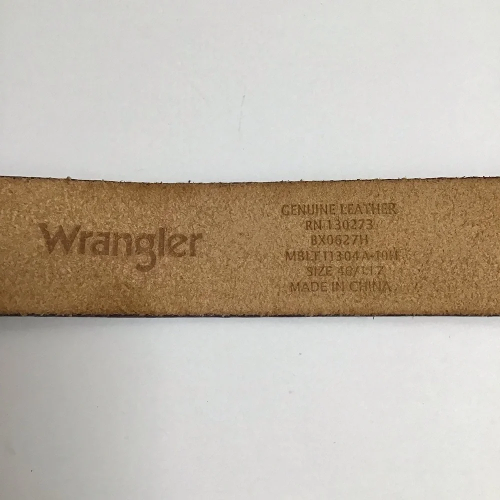 Wrangler EAGLE Leather Belt SZ 46 Western Men Embossed 100% Brown Tan Rodeo NEW